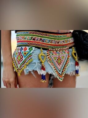 Afghan Beaded Kuchi Tribal Belt Heart Belt